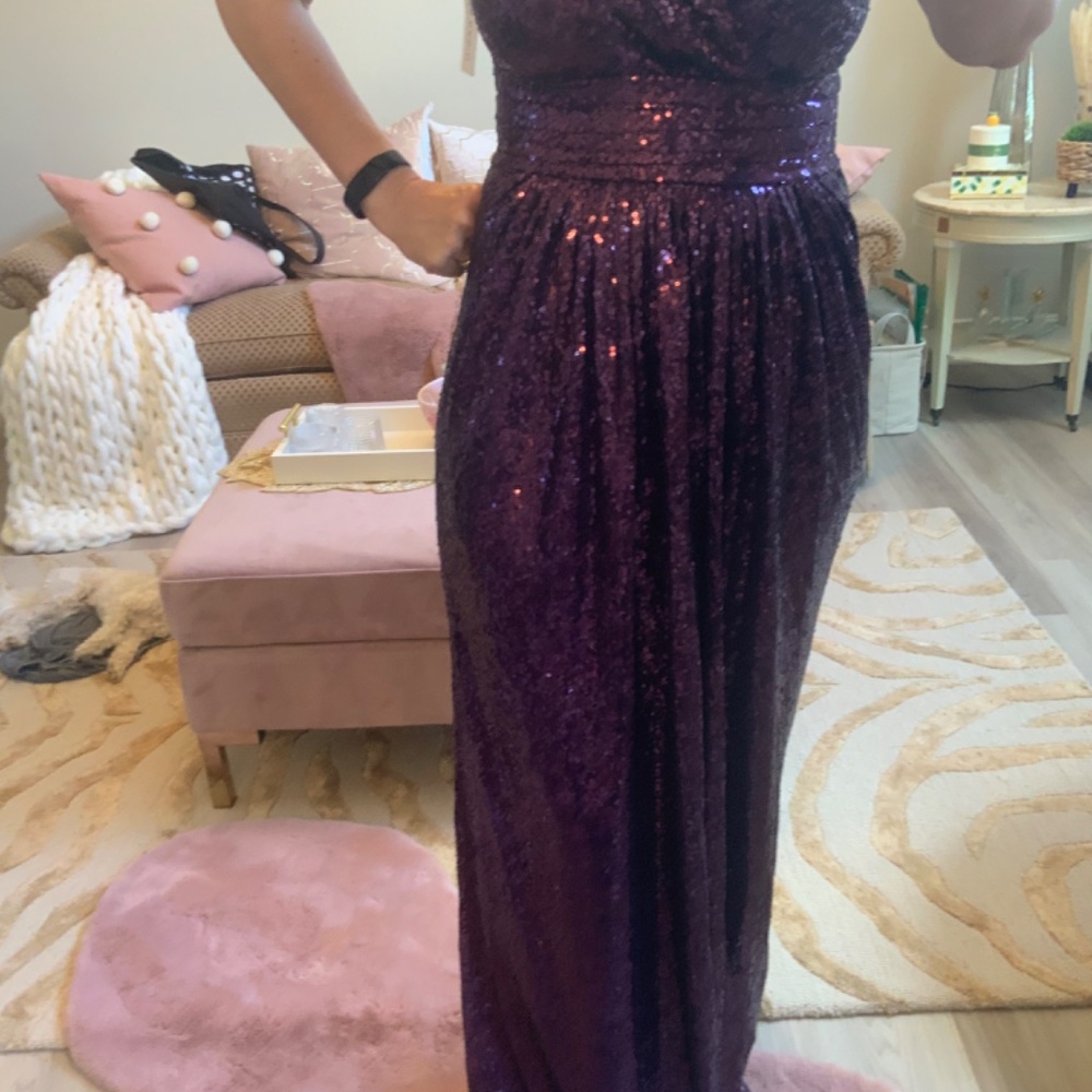 Kate Karin purple sequin Dance Prom Bridesmaid Fancy sleeveless dress New w/tags - Picture 3 of 12